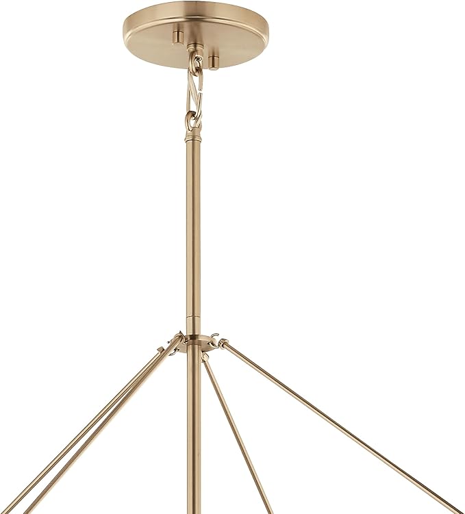 Kichler Eisley 8-Light 2 Tier Foyer Pendant, Soft Modern Light in Champagne Bronze and Black, Sloped Ceiling Compatible, for Grand Foyer or Great Room (50" x 34.75" x 34.75"), 52629CPZ
