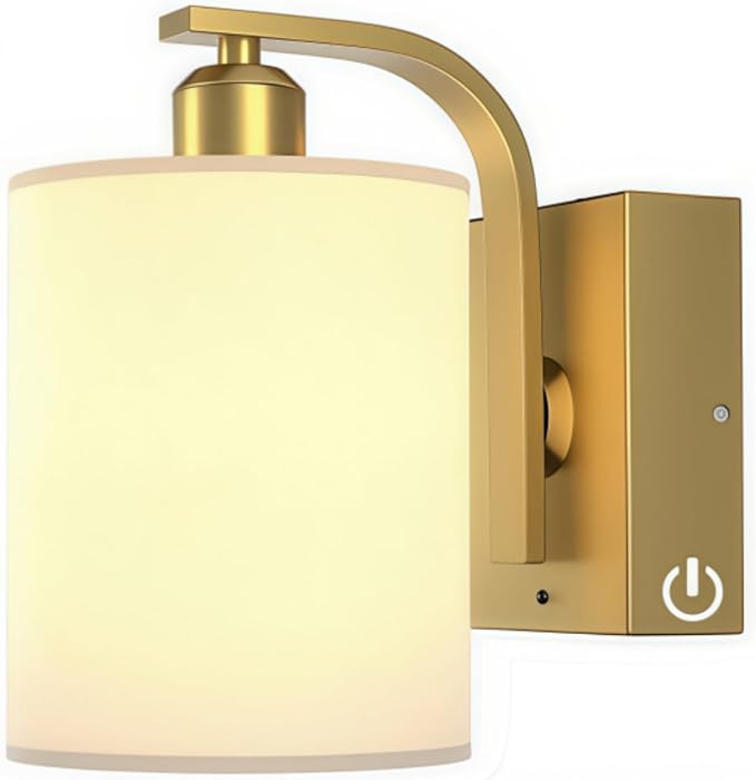 iThird 1 Pack Battery Operated Wall Sconce Light: Gold 6000mAh Rechargeable Wall Lights with Touch and Remote Control, 4 CCT Dimmable Wireless Wall Lamps for Bedroom Living Room Hallway