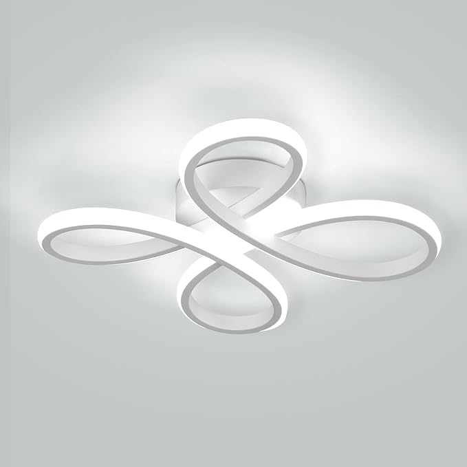 ADISUN Modern LED Ceiling Light, 6000K Semi Flush Mount Ceiling Light Fixture, Modern Unique Lights for Living Room Bedroom Corridor Aisle Hallway (L11.5*W11.5*H1.18)