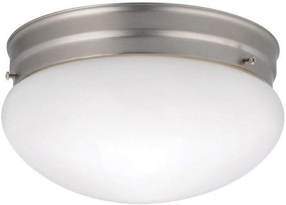 Kichler Ceiling Space 9" 2 Light Flush Mount with White Globe in Brushed Nickel