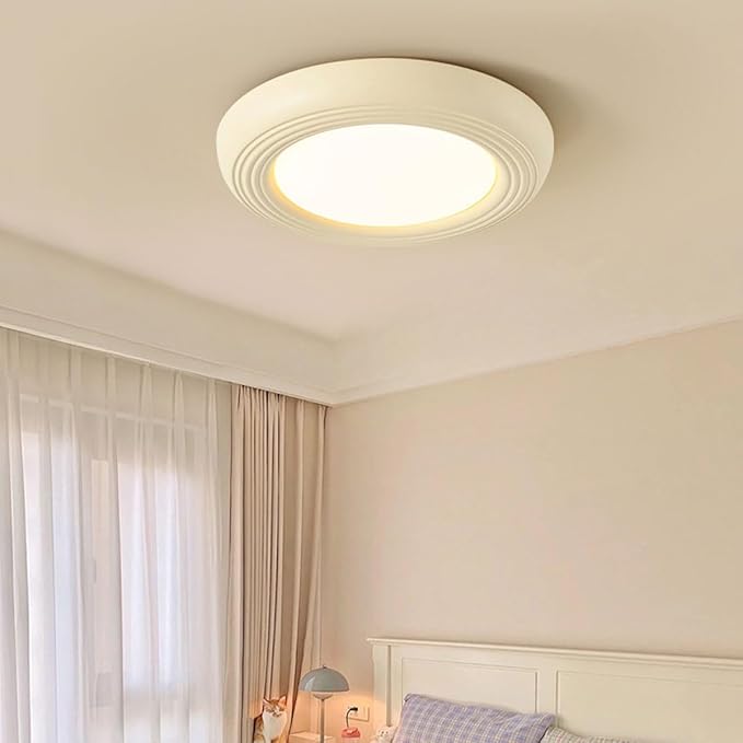 Modern Minimalist Bedroom Ceiling Lamp with Plastic Shade Flat Lighting Round Ceiling Lights for Balcony Suitable for Hallways and Entryways