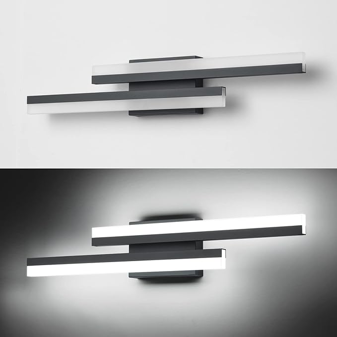 PRESDE 24 Inch LED Vanity Light Bar, Modern Black Bathroom Lighting Fixture Over Mirror