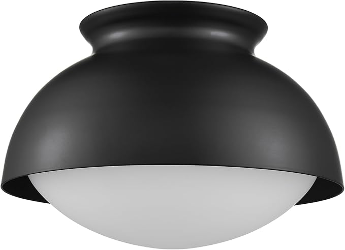 Moose Black Semi Flush Mount Ceiling Light Fixture Modern Ceiling Light for Bedroom Living Room Entryway Hallway
