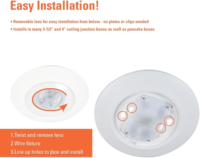 HALO HLCE 6-Pack 6 in Integrated LED Recessed Disk Light 3000K Warm White, 900 Lumens 90 CRI, Damp Location, Phase Cut Dimming, Surface Mount Below Ceiling Installation