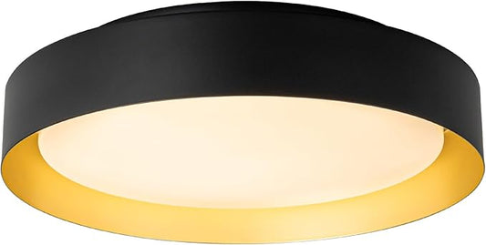 12 Inch LED Flush Mount Ceiling Light, 18W Flush Mount Light Fixture in Black and Gold Finish, Dimmable Ceiling Light for Bedroom, Hallway, Entryway, Bathroom, Kitchen 3000K Warm White