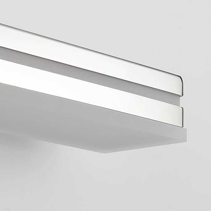 SineRise 16-Inch LED Modern Bathroom Vanity Light Bar, Chrome Modern Acrylic Bathroom Wall Lighting Fixtures Over Mirror (Cool White 6000K)