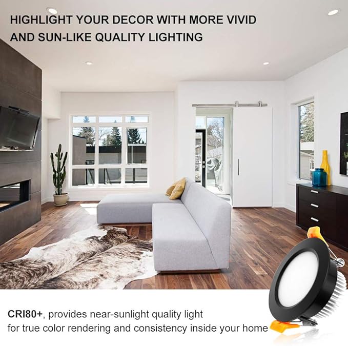 YGS-Tech 2 Inch LED Recessed Lighting, Dimmable Downlight 3W(35W Halogen Equivalent), CRI80, 4000K Natural White Ceiling Light with LED Driver(10 Pack)