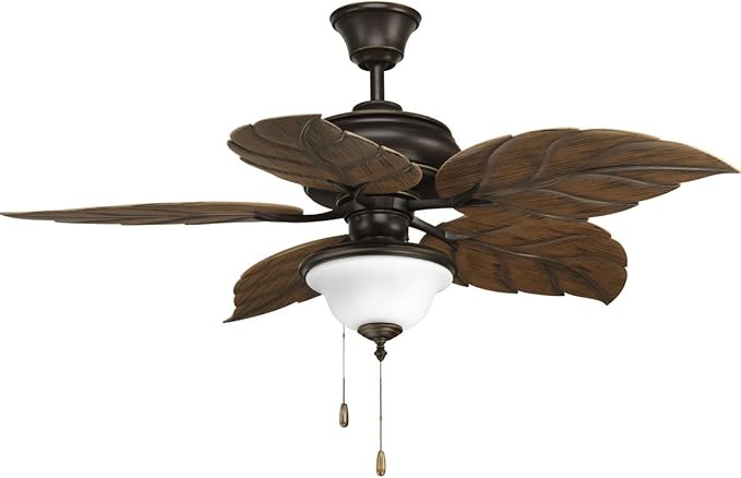 Progress Lighting 2-Light Ceiling Fan Light Kit for AirPro Collection Ceiling Fans, New Traditional and Rustic Style, Damp Rated for Indoor and Outdoor Use Includes 2 LED Light Bulbs, Antique Bronze