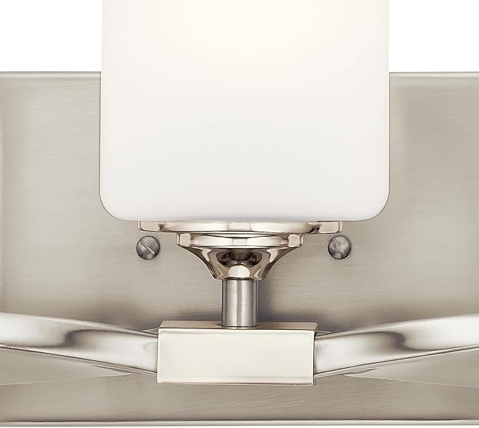 Kichler Marette 22.75" Vanity Light in Brushed Nickel, 3-Light Modern Bathroom Light with Satin Etched Cased Opal Glass, (22.75" W x 8" H), 55002NI