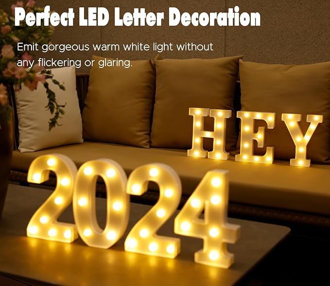 LED Marquee Numbers, Small Light Up Numbers for Party, 8.58 Inch Battery Powered Lighted Number for Birthday, Night Light, Table or Home Decor (Number 4)