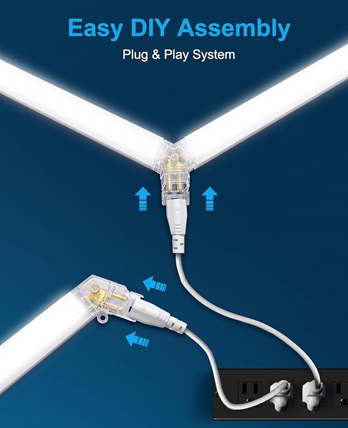 Garage Lights Hexagon led Lights DIY Ceiling LED Shop Light 91630LM for Basement Warehouse Workshop Barbershop Car Care Wash Room Auto Beauty Gym Exhibition Hall 14 Grids with Rectangle Frame 6500K