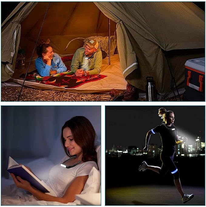 LED Neck Reading Light,Book Lights For Reading In Bed,Adjustable Brightness Desk Lamp,3 Color,with Bendable Arms,Suitable for Repairing,Night Running,Walking,Knitting,Camping,perfect gifts(1PCS)