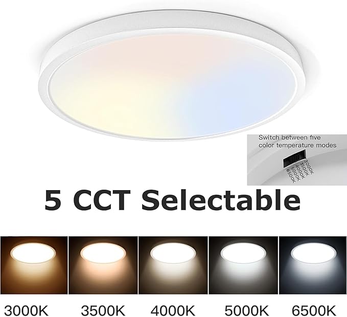 TALOYA 4 Pack of Flush Mount Ceiling Light 12 Inch (3000K/3500K/4000K/5000K/6500K), Super Slim Led Light Fixture for Closet Dining Room Garage Hallway Kitchen Laundry