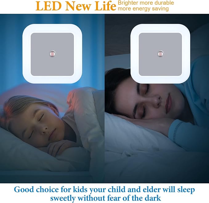 Tuanse 48 Pack LED Night Lights Plug into Wall Smart Sensor Sensor Automatic Night Lamp Nightlights Accessories for Bedroom Bathroom Toilet Stairs Kitchen Hallway(White)