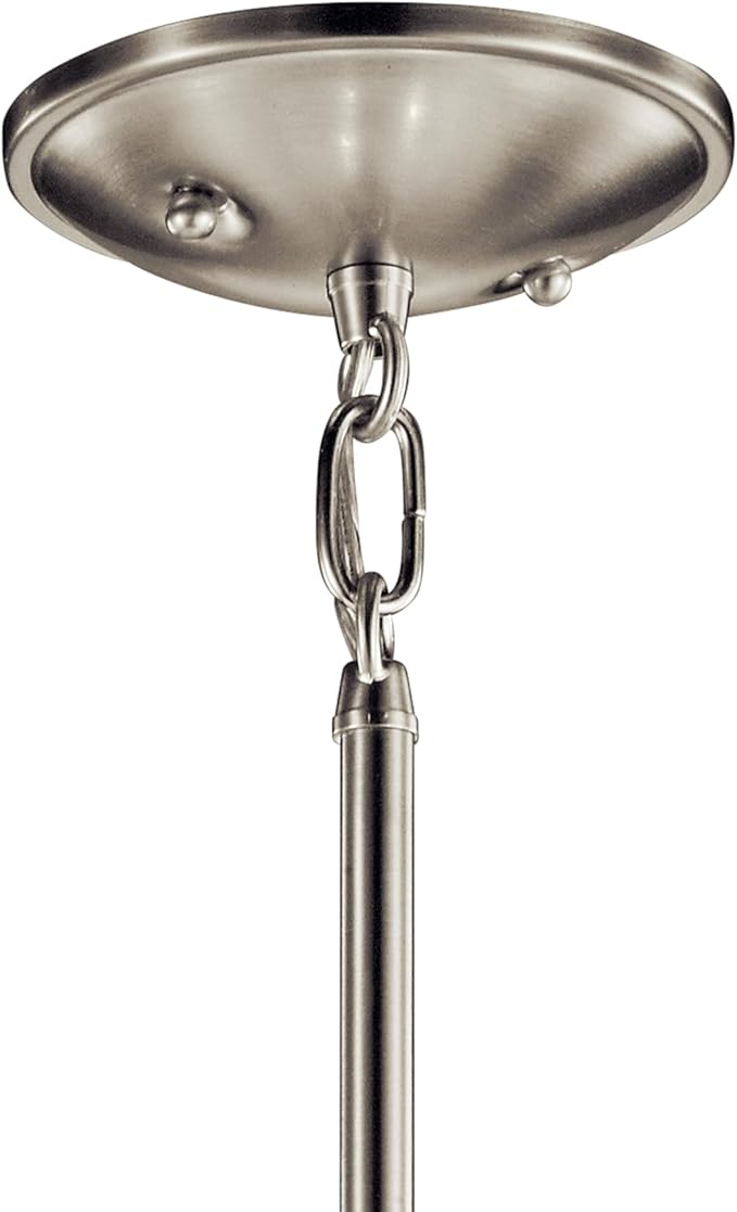 Kichler Shailene 14" 3-Light Semi Flush Mount Ceiling Light Fixture with Satin Etched White Diffuser and White Microfiber Shade in Brushed Nickel for Bathroom or Bedroom, 43675NI