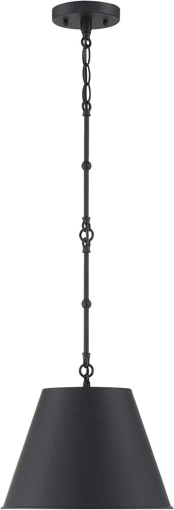 Savoy House 7-131-1-89 Alden Traditional Metal Opaque Pendant, 1-Light 60 Watt, 18" H x 34" W, Matte Black