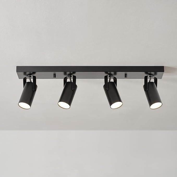 GLOBE Electric 64000051 24" 4-Light 22W Dimmable LED Integrated Track Lighting, Matte Black, Lighting for Kitchen, Bathroom, Bedroom, or Dining Room, Living Room Ceiling Lights, Light Fixture