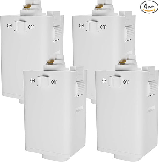 OHLECTRIC Pendant Track Adapter - Track Light Adapter for H Track Only - Halo Track Adapter Supports Weight Upto Maximum of 10 Lbs and SVT 18/3 Wire - White, Pack of 4 - OL-44067-4