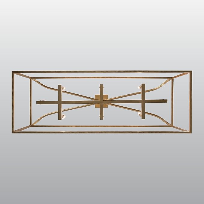 Asher Hamilton AHP-210AG Montclair 40 Inch Pendant Light | Adjustable 18.9 to 57.6 Inch Height | E12 Candelabra Base | Dry Rated for Indoor Use Only | Antique Gold Finish