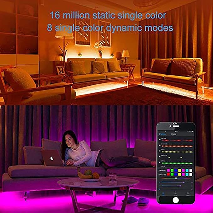 RGBZONE SP108E WiFi LED Controller, Smart APP Control, DC5V/12V/24V WS2812B WS2811 WS2815 WS2801 SK6812-RGBW WS2813 SK9822 etc Almost LED Strip Module Light