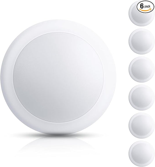 6 Inch LED Disk Light 6500K 6-Pack, Bright Daylight 16.5W Dimmable 1100LM, CRI80, High Output for Garage,Kitchen,Bathroom, ETL FCC Listed