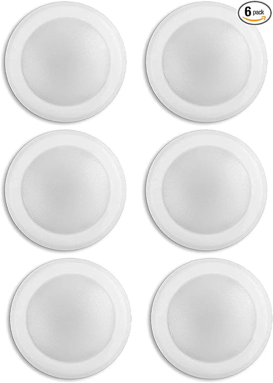 7.5" Flush Mount Ceiling Light| Disk Lights | Dimmable Ceiling LED Light, 15W (120W Equivalent), 120V, 2700K, ETL, Wet Location LED- 4/6" J-Box (Warm White, 6 Pack)