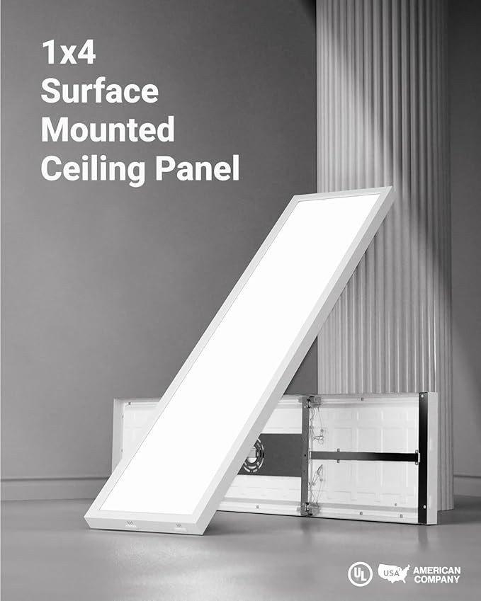 Sunco 12 Pack 1x4 LED Flat Panel Light, Dual Selectable CCT 3500K/4000K/5000K & Selectable Wattage 30W/40W/46W, 5700LM, 0-10V Dimming, Surface Mount, Matte White Drop Ceiling Fixture - ETL, DLC