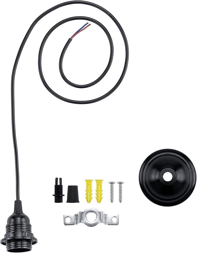 ACBungji 4 Pack Industrial Mini Pendant Light Kit, E26/E27 Base Lampholder Pendant Light Cord Adjustable Hanging Light Kit for Kitchen Bedroom Home Corridor Studio Office