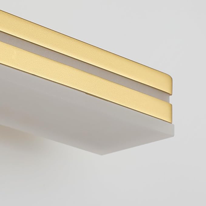 SineRise 16-Inch LED Modern Bathroom Vanity Light Bar, Gold Modern Acrylic Bathroom Wall Lighting Fixtures Over Mirror (Cool White 6000K)