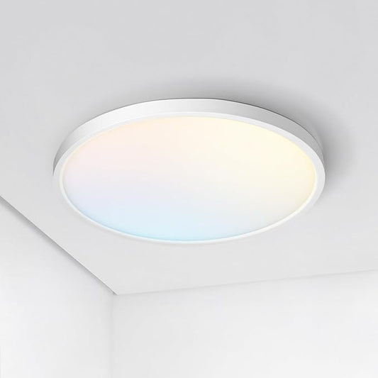 ASD LED 12" Round Flush Mount Ceiling Light Fixture, Low Profile Surface Lighting | 5CCT, Dimmable, Ultra-Thin, ETL Listed | 24W 1900LM 2700-6000K 120V | Kitchen, Bedroom, Hallway Lamp | White