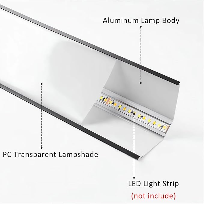 JARBIH 10PACK Led Aluminum Profile for Ceiling Wall Decoration, 1M/3.3ft 6cmx6cm Top Corner Strip Line Luminous Ceiling Free Lamp Internal Channel Linear for Living Room Home(White)