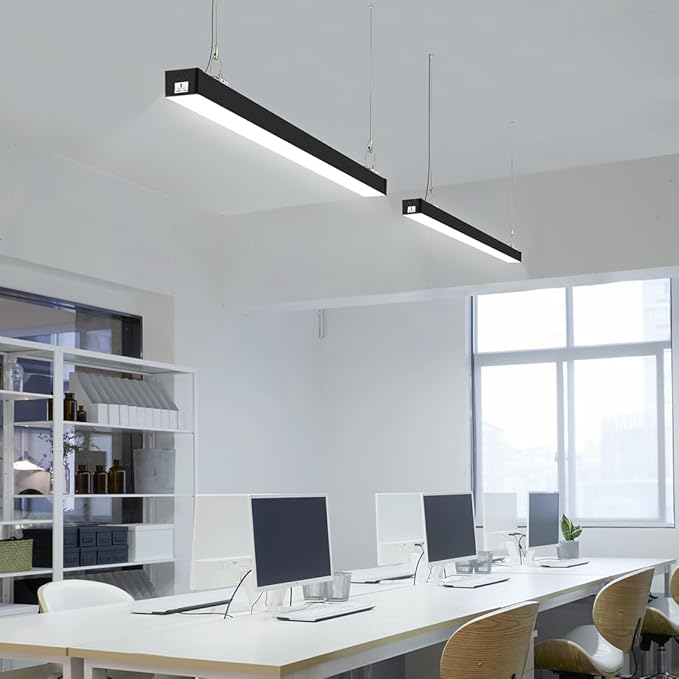 DAKASON 4FT LED Linear Lights, 40W 3000K/4000K/5000K Selectable Hanging Light, 4’ Linkable Office Shop Light Fixture, 0-10VDimmable Architectural Lighting Fixture ETL Listed for Gym Retails 4Pack