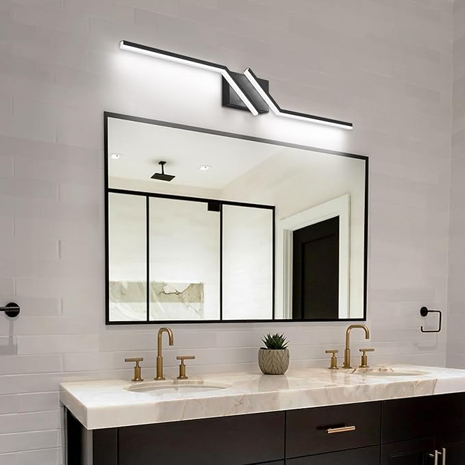 ZUZITO 40 inch Black Bathroom Vanity Light Modern Vanity Lighting Dimmable LED Lights for Bathroom 6000K Cool White