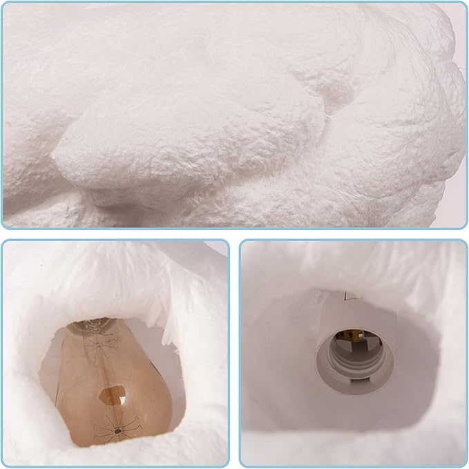 Arturesthome 1-Light Cloud Pendant Lighting,Modern Fluffy Cotton Chandelier Ceiling Light Fixture for Children Girls Kids Living Room White-13.75in