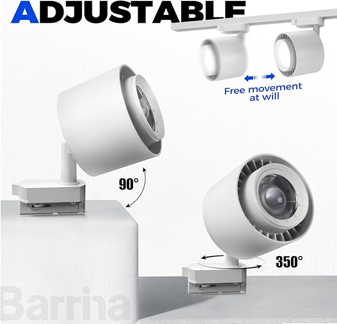 Barrina TR40c Track Grow Light for Indoor Plants, 3 x 40W, 5000K Full Spectrum Ceiling Grow Lamp with Adjustable Beam Angle, with Timer for Growing Plants, 3-Head H-Type Track Light System