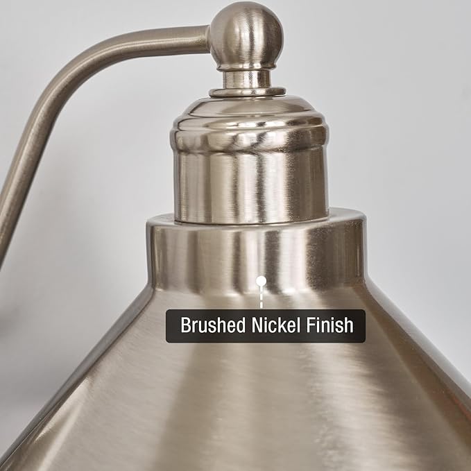 Kira Home Welton 19" 2-Light Modern Farmhouse Vanity Light with Dual Funnel Shades, Industrial Silver Wall Sconce Bathroom Light, Brushed Nickel Finish