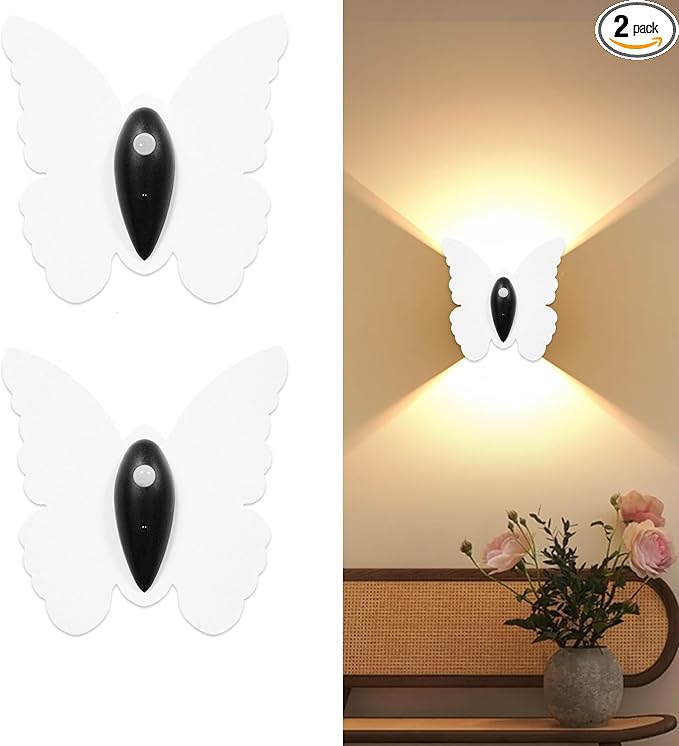 Rechargeable Motion Sensor Wall Light: 3 Colors Wireless Wall Sconces Set of Two with Remote Magnetic Motion Sensor Stair Lights Indoor 5000mAh Battery Powered Wall Lamps for Hallway Bedroom (White)