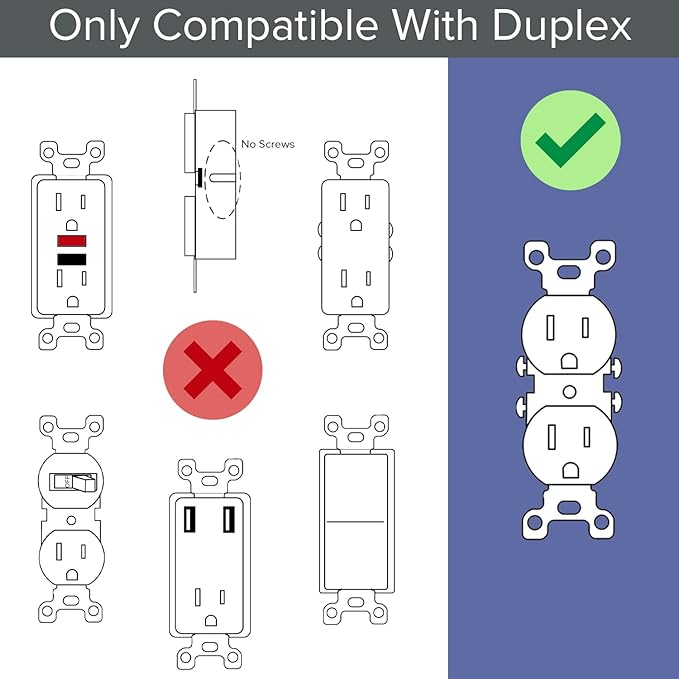 Single - SnapPower GuideLight [For Duplex Outlets] - Replaces Plug-In Night Light - Electrical Receptacle Wall Plate With LED Night Lights - Auto On/Off Sensor - (Duplex, Ivory)