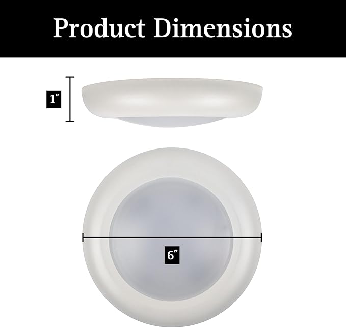 Ultralux 6" LED Flush Mount Ceiling Light – Dimmable, Slim Puck Downlight - Over 50,000 Hours of Energy Efficient LED Light - Multi-Purpose Easy-Install Light Fixture - (2 Pack, Soft White)