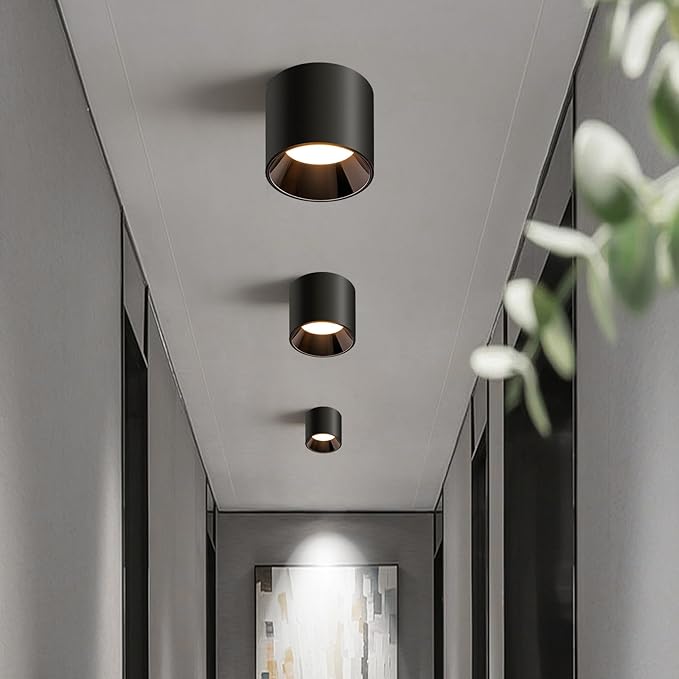 OKELI Hallway Light Flush Mount Modern LED Ceiling Light Fixtures for Kitchen Entryway, 20W 4000K Dimmable Close to Ceiling Lighting, 4.6'' Cylinder Ceiling Lamps for Dining Room Living Room