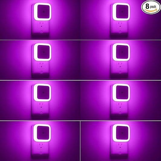 Sujeet Night Light, Night Lights Plug into Wall 8-Pack, Nightlight Plug in Night Light, Dusk to Dawn Night Lamp Led (Pink)