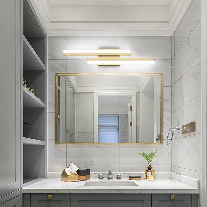 PRESDE 24 Inch LED Vanity Light Brushed Gold Bathroom Light Fixtures Over Mirror Modern Bath Lighting Bar 5CCT