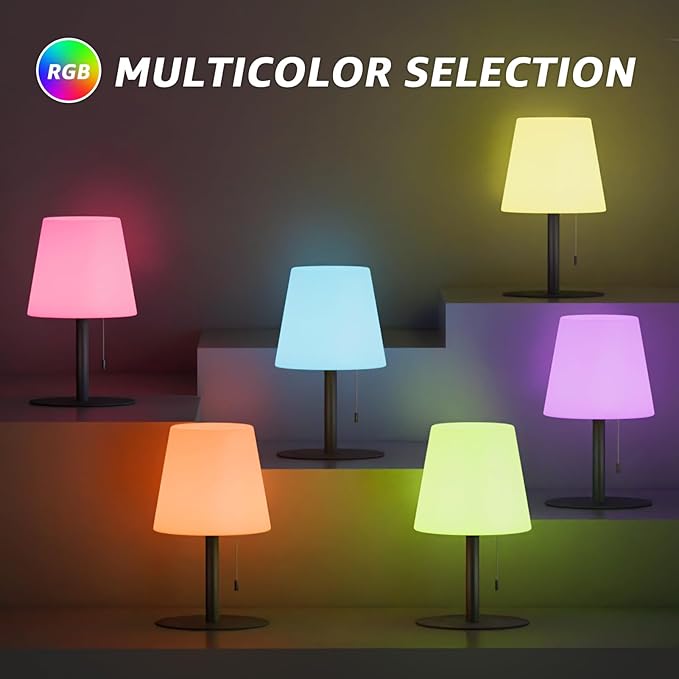 uuffoo Shower Lamp Waterproof 8 Colors, Shower Light Rechargeable Cordless Battery Operated, LED Outdoor Table Lamps Dimmable Portable for Indoor Outdoor Bathroom Home Patio (2PCS Black)