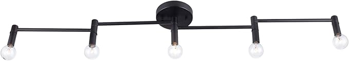 GLOBE Electric 59969 Tempo 5-Light Foldable Track Lighting, Matte Black