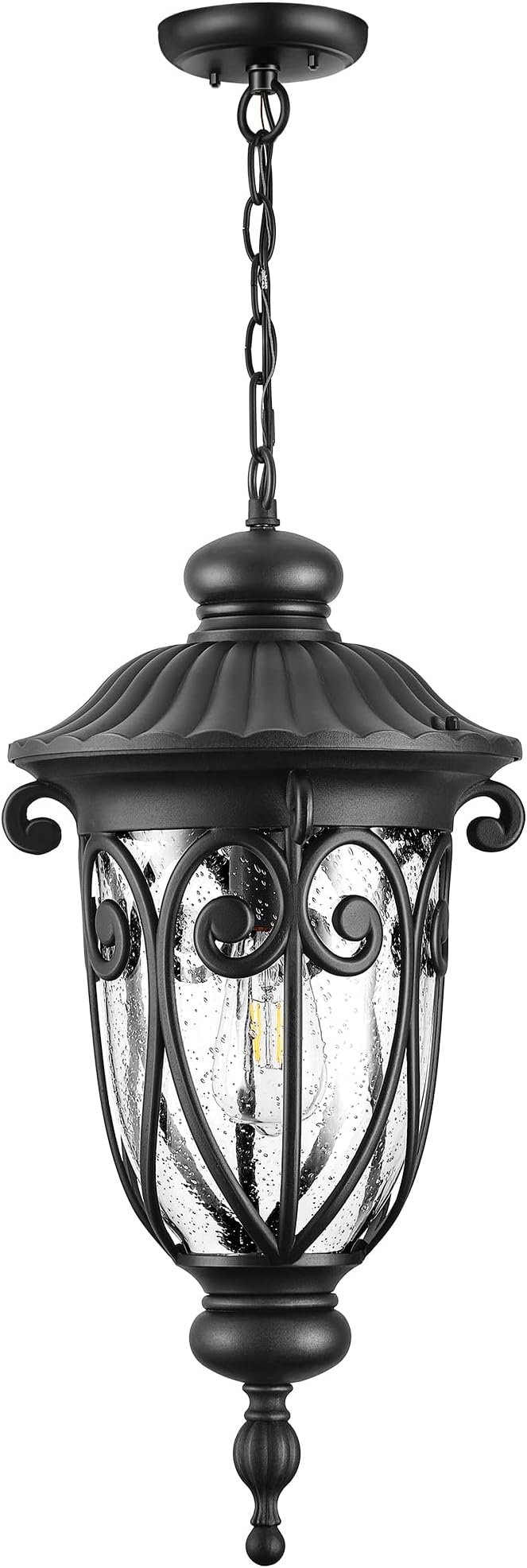 VIANIS Extra Large Outdoor Pendant Lights for Porch, 21.3 in Hanging Light, Waterproof Black Hanging Porch Light, Anti-Rust Outdoor Pendant Light for House, Doorway, Vintage Style
