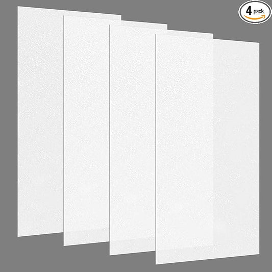 Pushglossy 4 Pack 22.5" x 46.5" x 0.08" Frosted Fluorescent Light Diffuser Panels, Translucent Polystyrene Sheet Replacement for 2x4ft Drop Ceiling Lights for Classroom Office Home