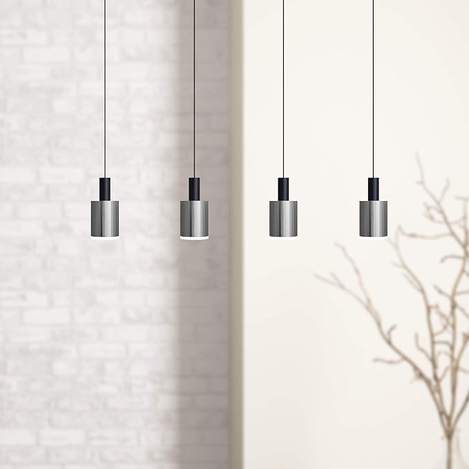 Virgo 4 Mini Pendant Lighting Black-Nickel - LED Hanging Light Fixture for Kitchen Island, Bar, Foyer - Cluster Pendants - Dimmable, Adjustable Wire, Lamp Bulb Included