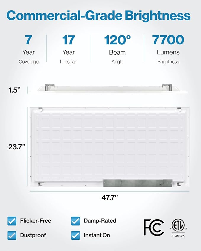 Sunco 6 Pack 2x4 LED Flat Panel Light Drop Ceiling Office Fixture, 7700 LM, Selectable Features, 40W/50W/60W, 4000K/5000K/6000K, Dimmable (0-10V), Surface or Suspension Mount, Dustproof ETL.