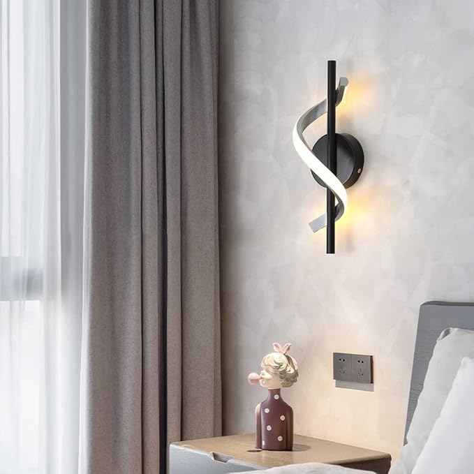 Modern Wall Sconces Set of 2, 9W Hardwired Wall Lighting Fixture Lamps LED Aluminum Wall Lamps for Bedroom Living Room Hallway Hotel Indoor (Warm White)