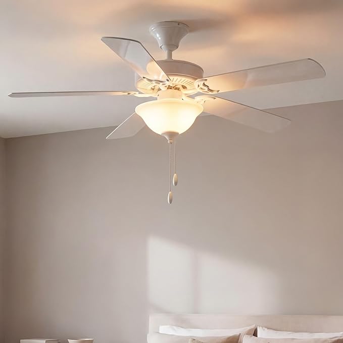 Progress Lighting 2-Light Ceiling Fan Light Kit for AirPro Collection Ceiling Fans, Classic Tranisitonal Style with Alabaster Style Glass Bowl, Includes 2 LED Light Bulbs and Finials in 5 Colors